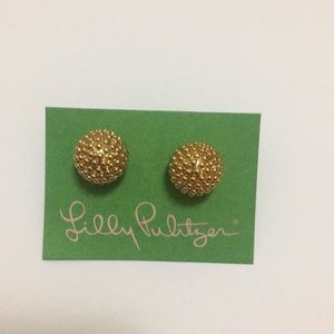 Gold Lilly Pulitzer round studs